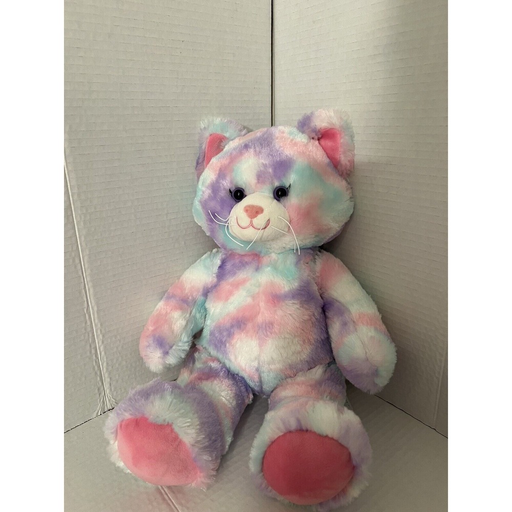 RETIRED Build A Bear Pastel Swirl Kitty 15" BAB Plush‎ Pink Blue Purple